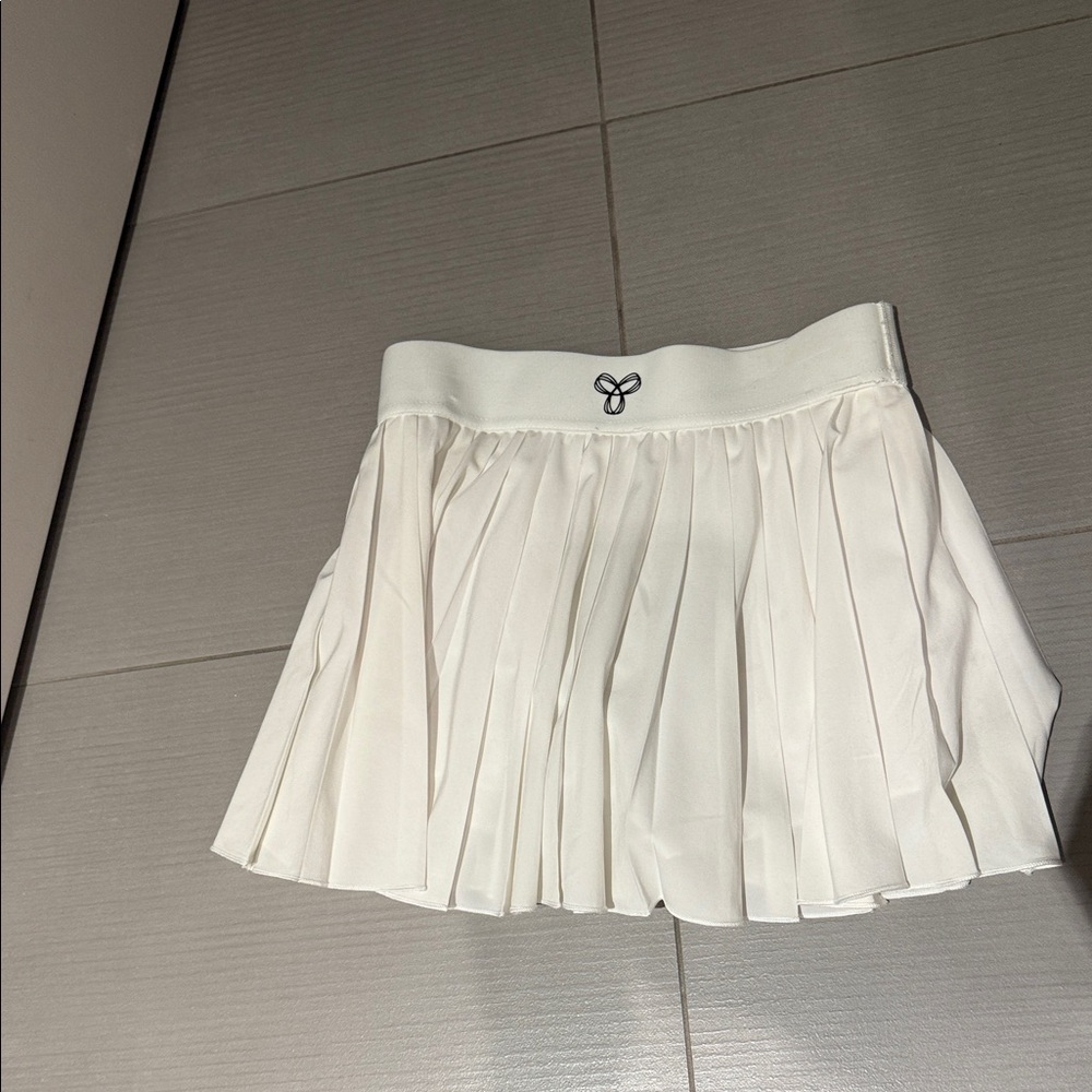 TNA Golden White Pleated pro tennis micro Skirt